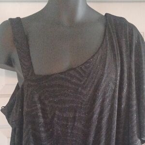 R&M Richards Black One Shoulder Jumpsuit